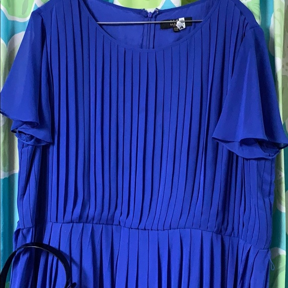 2/$15- Alex Marie Blue Pleated Dress - Picture 5 of 8